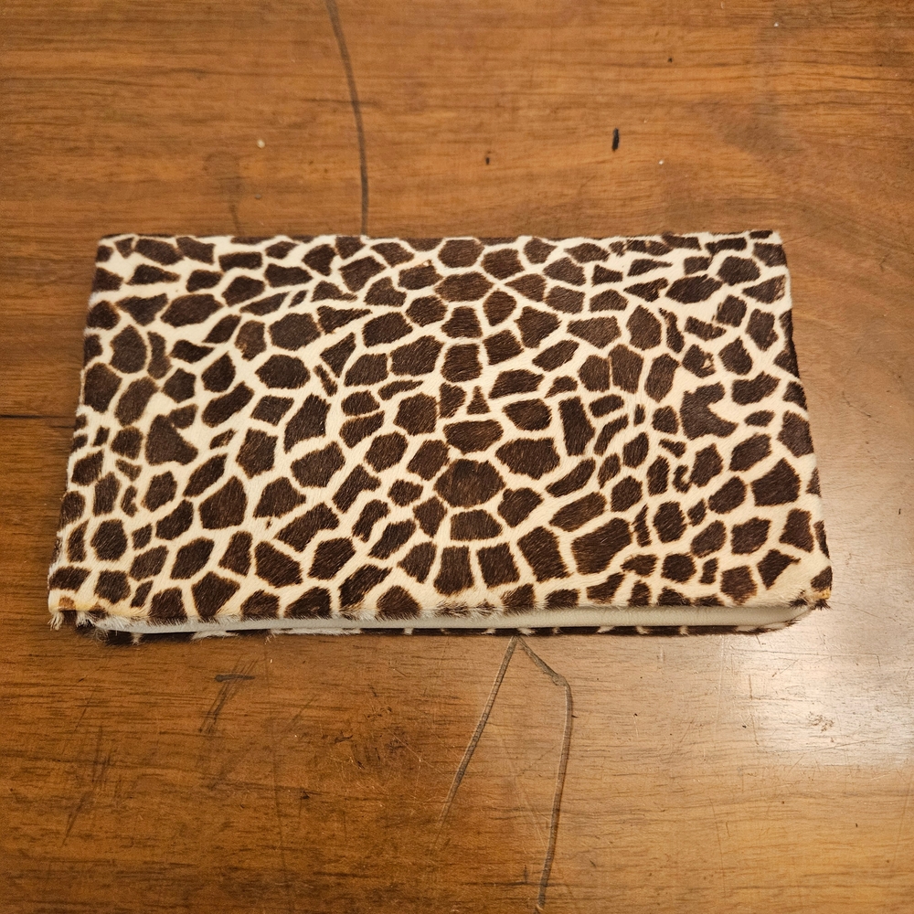 Wallet Purse Enger Kress EK Giraffe Faux Fur Grab Bag Fold Over‎ Clutch Vintage